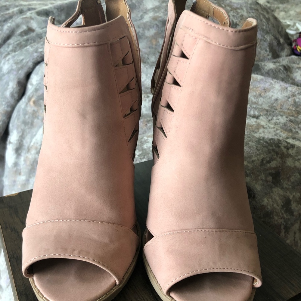 Peep toe booties